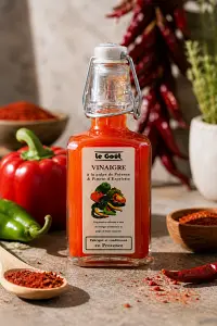 Vinaigre à la pulpe de Poivron et piment d'Espelette